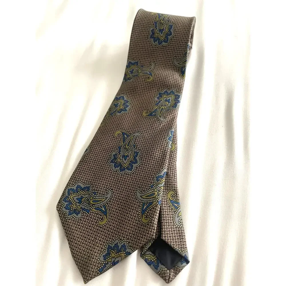 Vintage John Henry 100% Silk Made in USA paisley tie